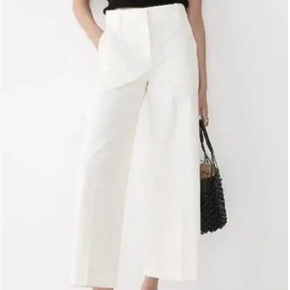 NWT J. Crew wide leg ivory cropped pant
